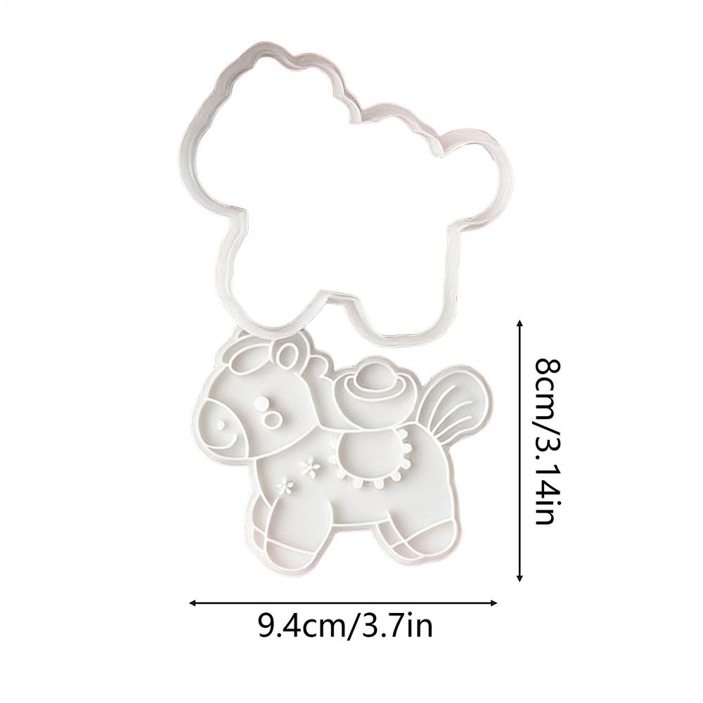 Cookie Cutter  2026 Year Of The Horse Cookie Cutter Horse Mold For Fondant Biscuits Easy Release DIY Cookie Stamp Bakery Tools