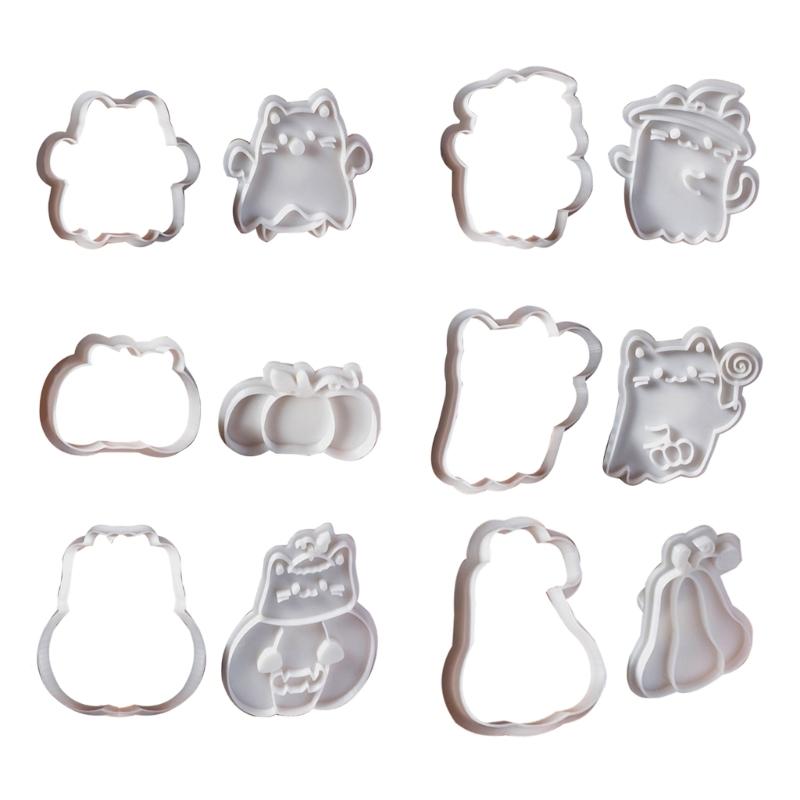 Pack of 8 Halloween Biscuit Molds Cookie Molds Cats Shape Biscuit Cutter Cookie Tool Present for Baking Enthusiasts