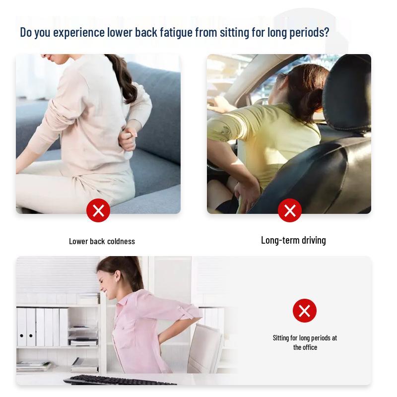 Heated Office Chair Cushion with Massage and Lumbar Support