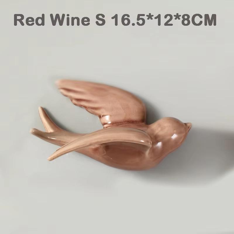 Ceramic Swallows Sparrow 3D Simple Ceramic Birds Murals Wall Hanging Decorations Crafts Home Ornaments Home Wall Sculptures RE