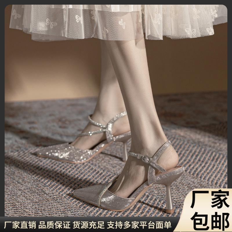 

Princess style temperament pointed single shoes spring and summer new rhinestone belt women s shoes stiletto high heels wedding shoes high sense 34 шампанского
