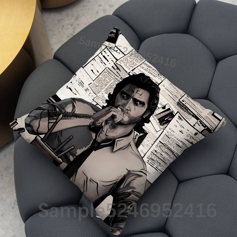 The Wolf Among Us Bigby Square Cushion Pillow Case Sofa BedroomLiving Room Backrest Multiple Sizes Washable Covers