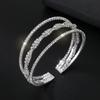 Rhinestone Zircon Open Bracelet Bride Crystal Bracelet Cross Elastic Full Diamond Claw Chain Bracelet Women