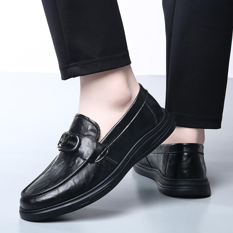 

Full leather Doudou shoes breathable leather soft sole soft surface one pedal casual leather shoes men s shoes 44
