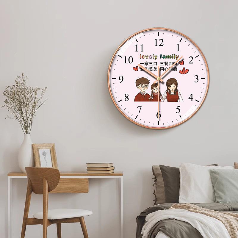 10 Inch 25cm Wall Clock Silent Family Living Room Warm Family Bedroom Clock Living Room Creative