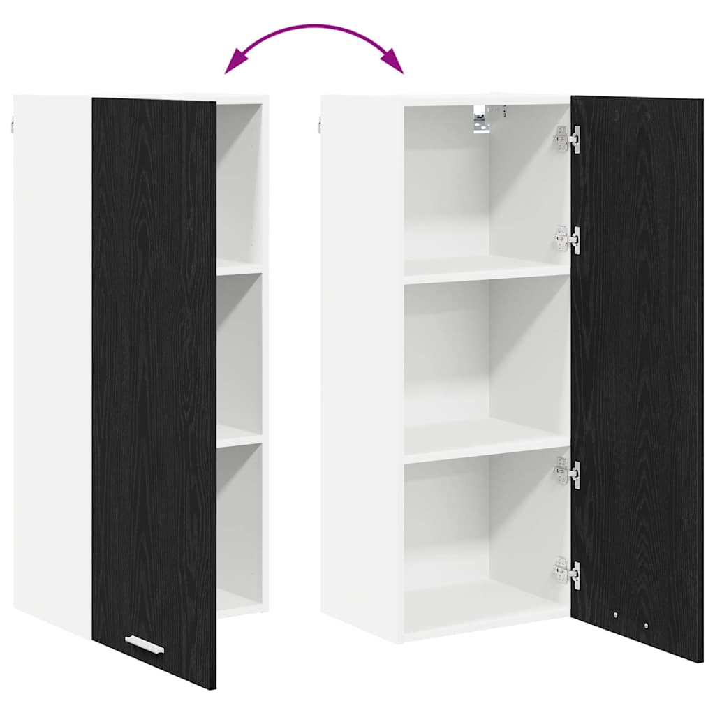 Hanging Cabinet with Storage Black Oak Effect 40 x 31 x 100 cm