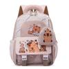 Childrens School Bag Cartoon Capybara Pattern Ergonomic Shoulder Kindergarten