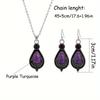 Hot Sale Purple Turquoise Earrings European and American Fashion Bohemian Style Earrings Necklace Set