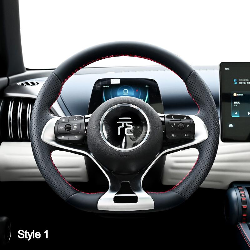 High Hand Sewing Stitching Car Steering Wheel Cover For BYD ATTO 3 Yuan Plus 2025 2025 2025 Nappa Leather Auto Interior Wrap