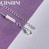 Fine 925 Sterling Silver Small Square Bracelet For Women Wedding Party Fashion Charm Jewelry