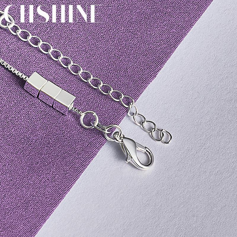 Fine 925 Sterling Silver Small Square Bracelet For Women Wedding Party Fashion Charm Jewelry
