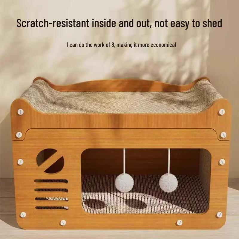 Jingwangrun Double-Layer Corrugated Cat House & Scratcher