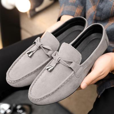 Sapatos Preguiçosos Leves e Fashion Masculinos Sapatos Casuais Masculinos Respiráveis Slip-on Sapatos de Camurça para Dirigir Mocassins Confortáveis