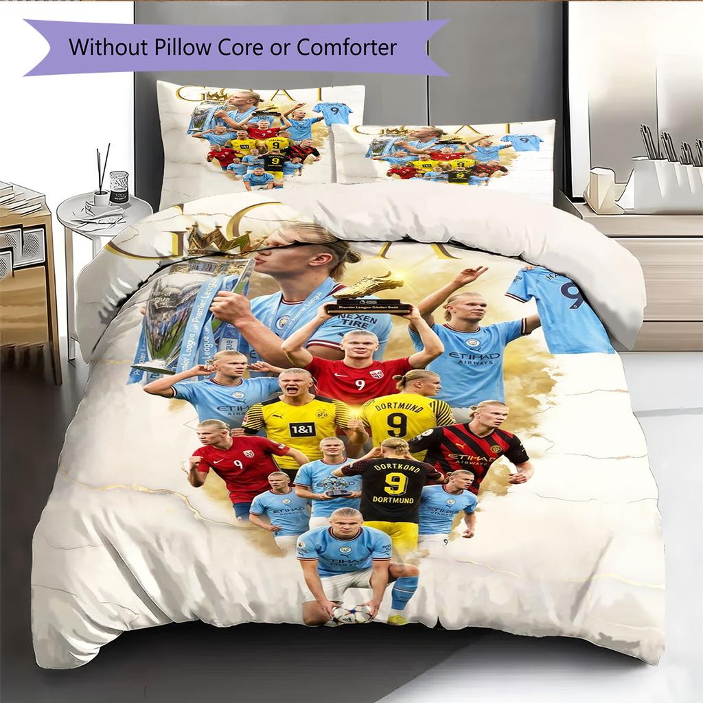 Poster Haaland Biancheria da letto Set piumone Copripiumone Federa Decorazione per la casa Regalo di compleanno (1 * copripiumino + 2 * federa, senza nucleo)