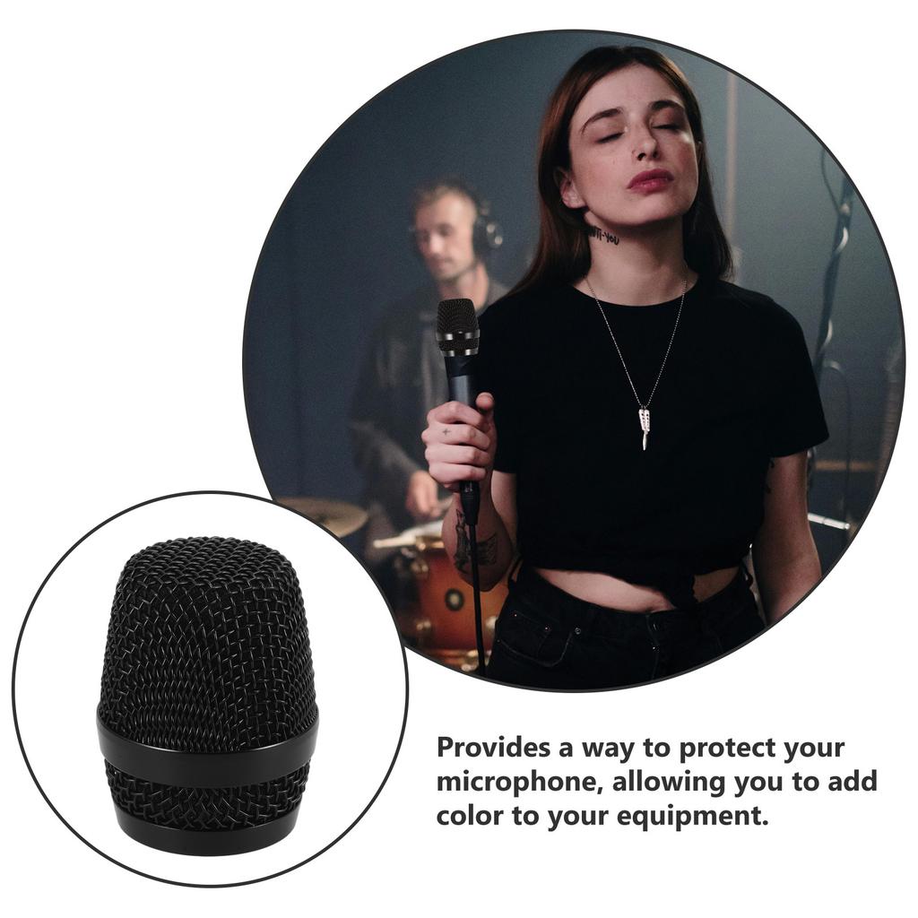 Microphone Replacement Grille Metal Mic Cover Universal Windscreen Mesh Head Caps For Noise Reduction Compatible With