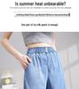 2025 Women's Plus Size Loose Ice Silk Denim Shorts - Tencel Wide Leg Mid-Length