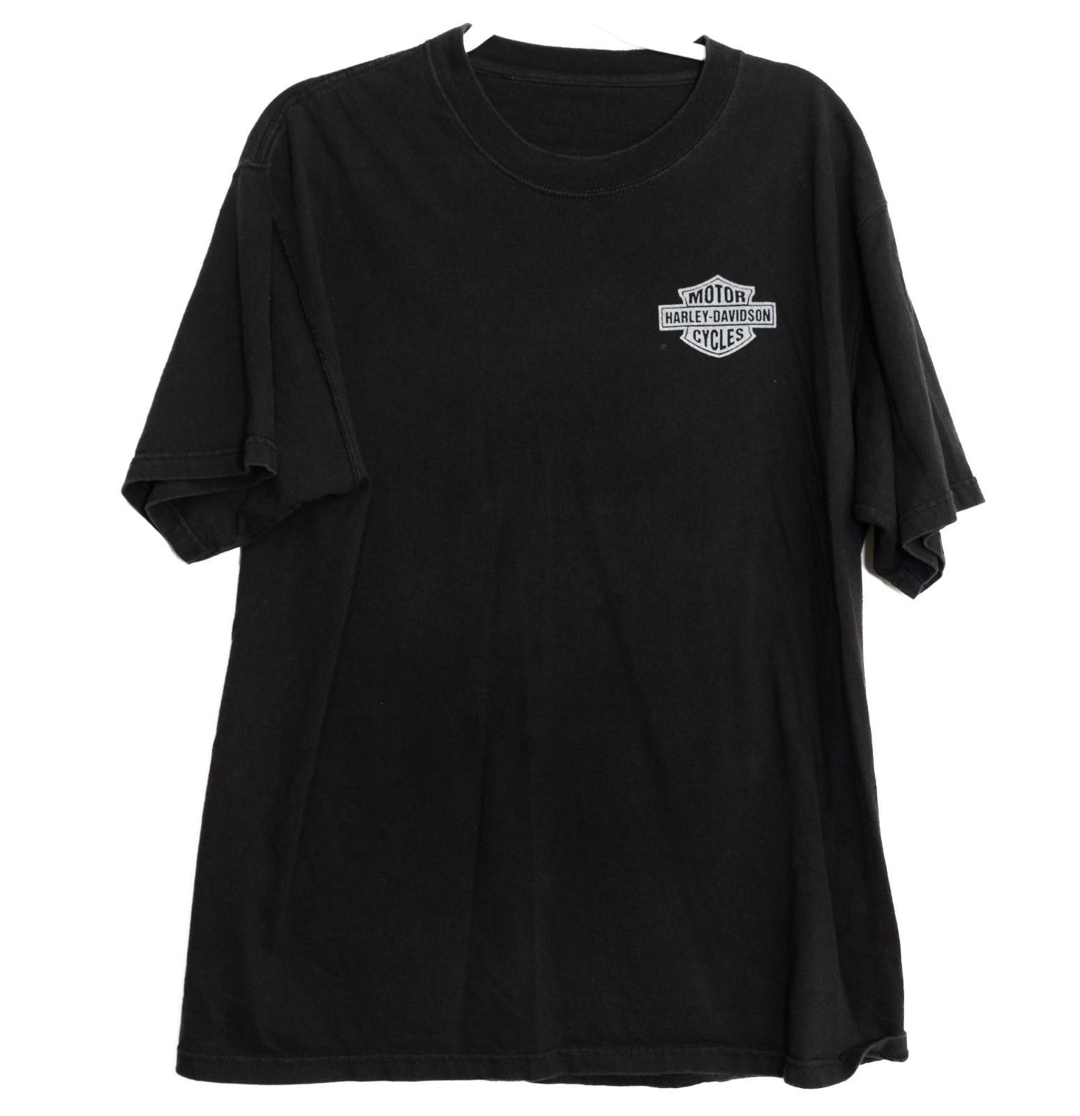 Harley-Davidson Size 2XL Black Graphic T-Shirt With Logo Print Front  Back S