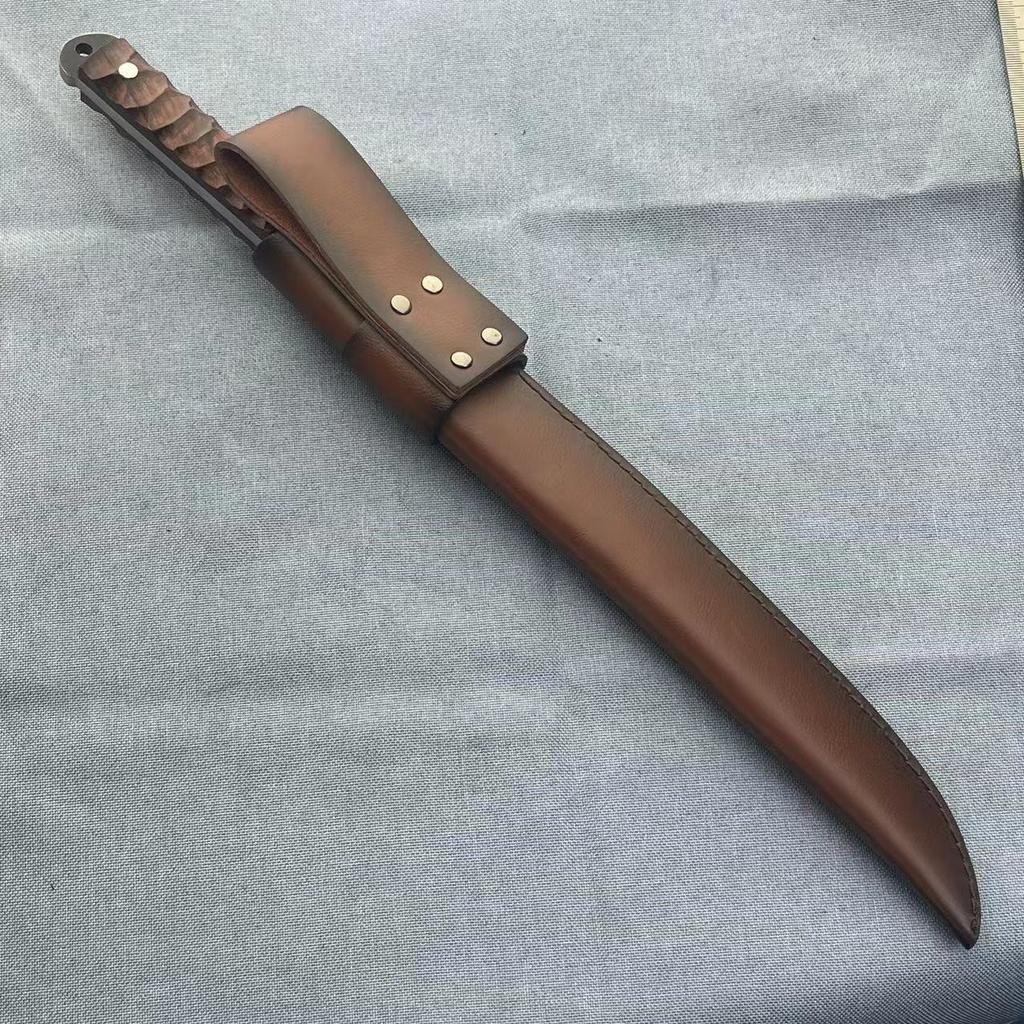 Sashimi Knife With Cover Chefs Cleaver Tynny Slicing Sushi Ham 10Cr15MoV Steel Blade Handmade Forged Kitchen Knives Wood Handle