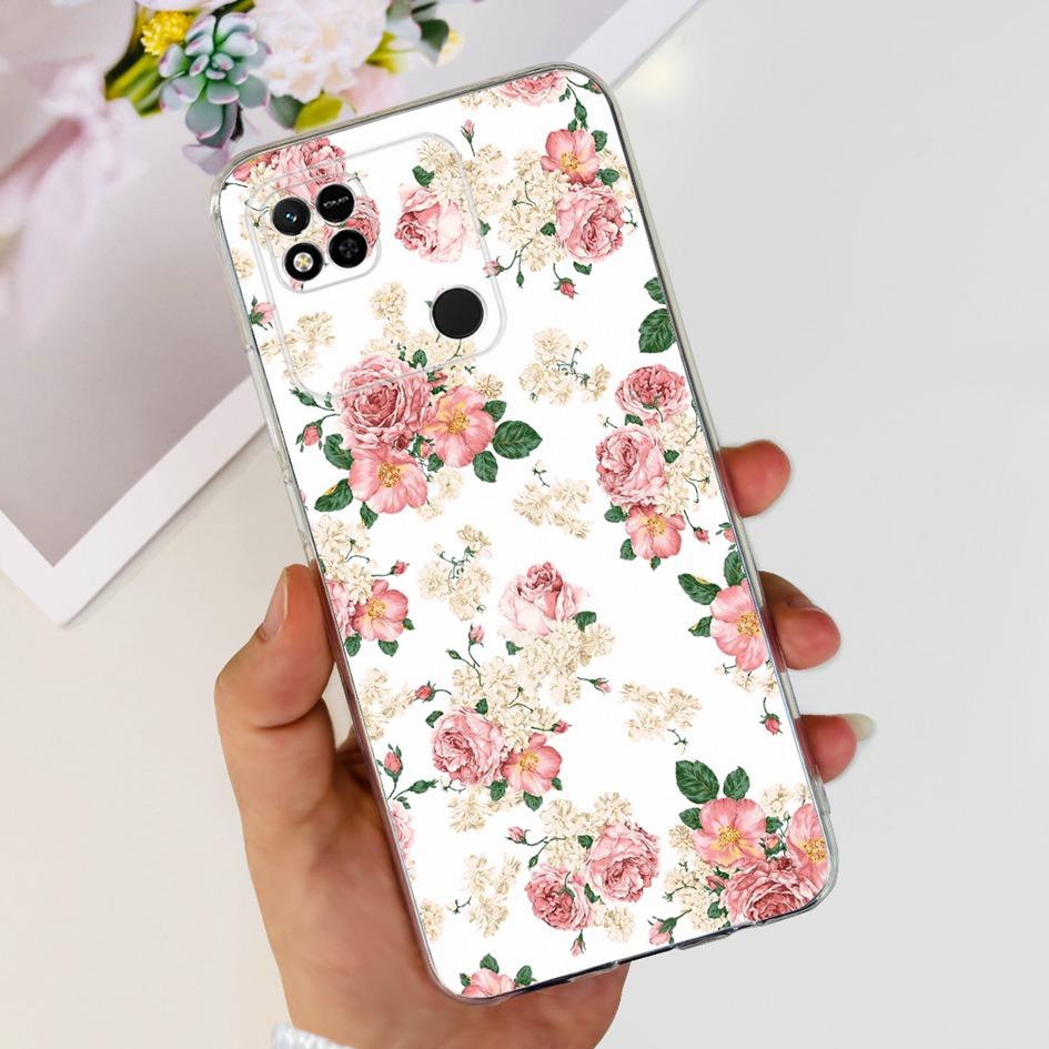 For Xiaomi Redmi 10A Case New Fashion Flower Butterfly Transparent Silicone Cover For Xiomi Redmi 10A Funda Redmi10a 10 A Bumper