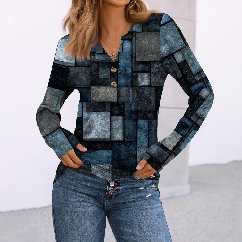 Women's Floral Print Long Sleeve  Shirt Elegant Casual Tops Trendy Shirt Tops