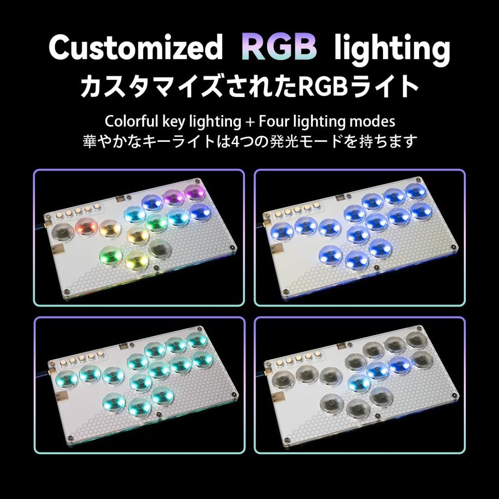 TIKITAKA FTG Kylinix series L14 Ghost shaft equipped leverless arcade stick Leverless Low profile all buttons for PS3 Top plate customization template