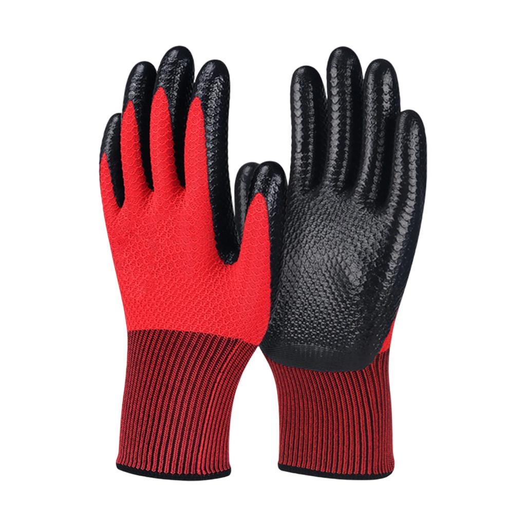 Work Gloves Made Of Wear-resistant, Non- Nitrile Rubber, Oil-resistant, Breathable, And Suitable For Construction Work.