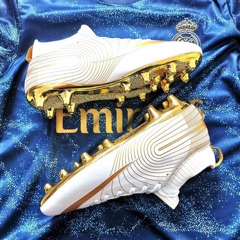Golden football shoes Men's broken nails Middle school children Primary and secondary school students Adult game Spike sports shoes