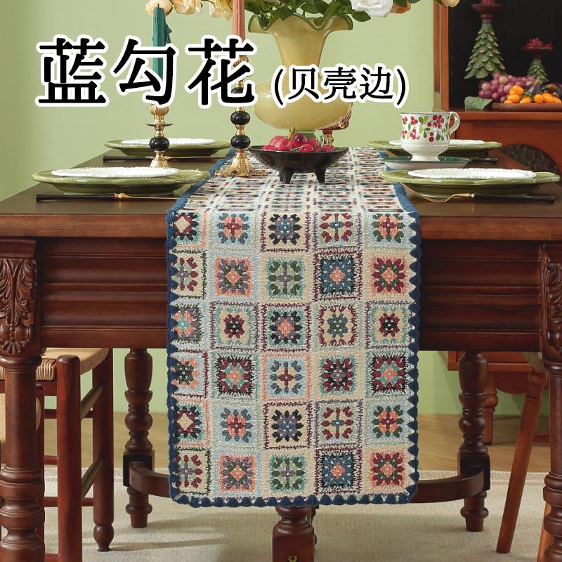 

Delicate Tablecloth Runner in Cotton-Linen Blend for Sideboards and Coffee Tables Home Decor Table Flag Length 45cm