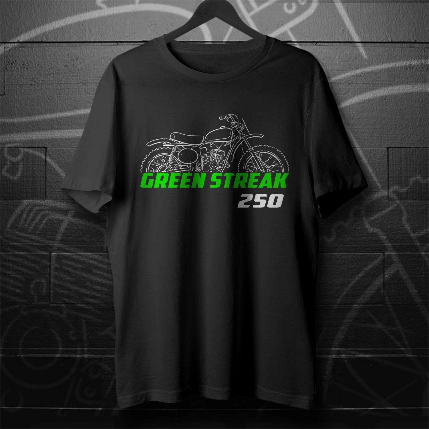 Black men s and women s T-shirt For Kawasaki F21M 250 Green Streak 1968-1971- Motorcycle S