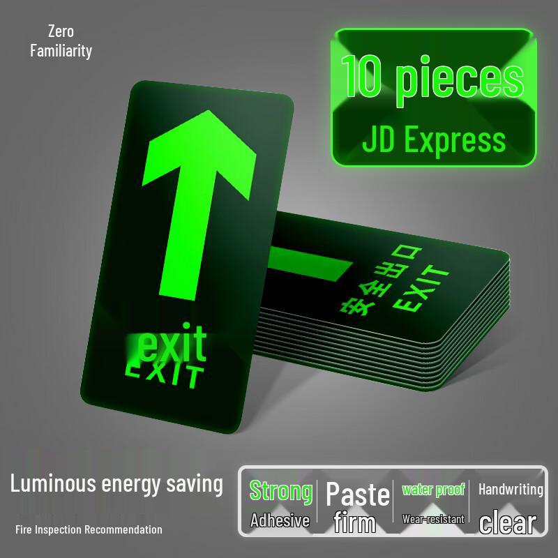 Luminous Fire Safety Evacuation Sign Sticker