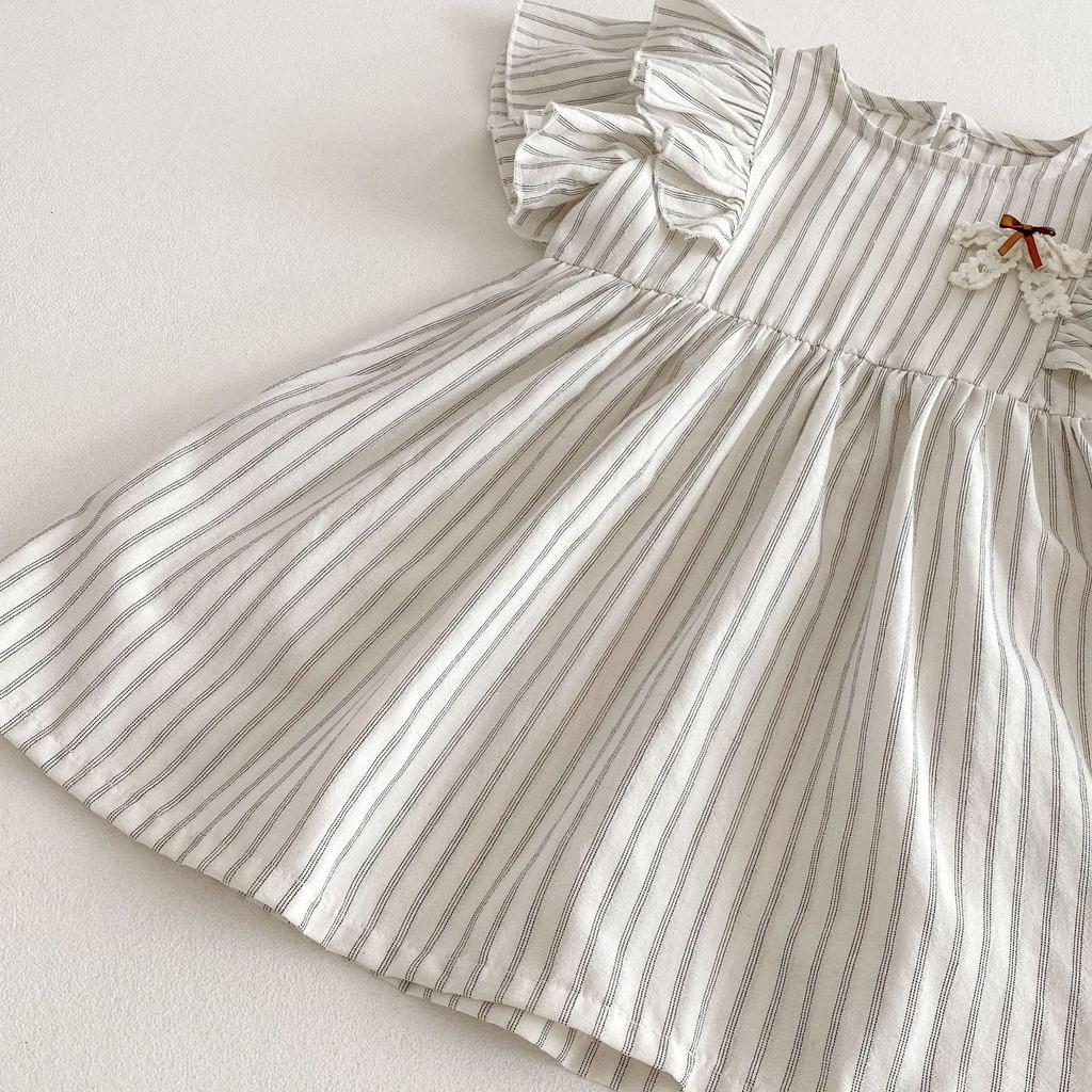 Children's Summer Striped Sibling Outfit: Boys' Shorts & Girls' Dress Set 2025