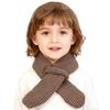 Children Cross Knit Scarf, Soft Solid Color Kids Winter Neck Warmer, Toddler Neck Collar Scarf