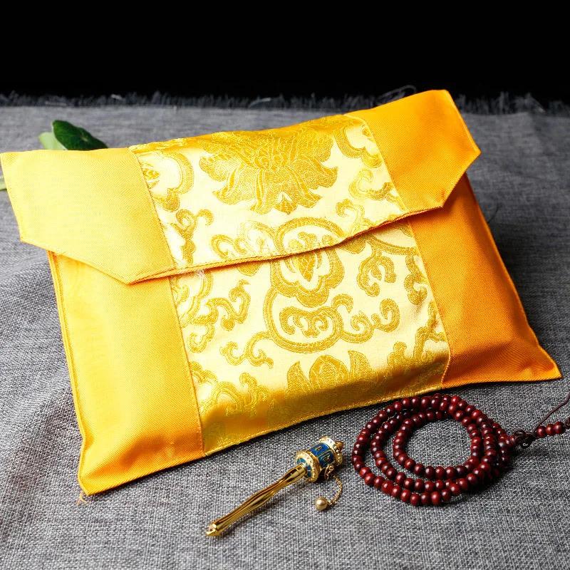 Buddhist Scripture Storage Bag Handicrafts Embroidery Canvas Bag Organizer Auspicious Buddhism Home Gift Decorative
