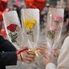10pcs/set Waterproof Bouquet Wrapping Bags Transparent Rose Packaging Sleeve  Valentine's Day
