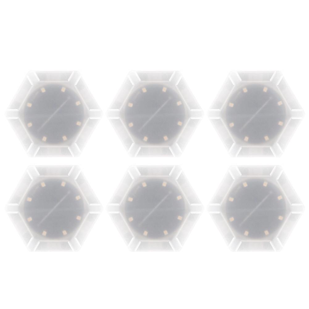 

DIY Modular Solar Hexagon Wall Lights – Outdoor White LED Panels Auto-On At Dusk, Perfect for Garden Patio & Balcony Decor Warm Light,6pcs