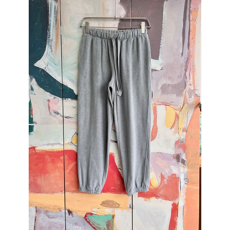 

Оригинальный заказ внешней торговли Aso * S Супермягкие приятные к коже тянущиеся свободные повседневные брюки-джоггеры на флисе с завязками на щиколотках 1550 Gray Blue(Default Flaw) MP