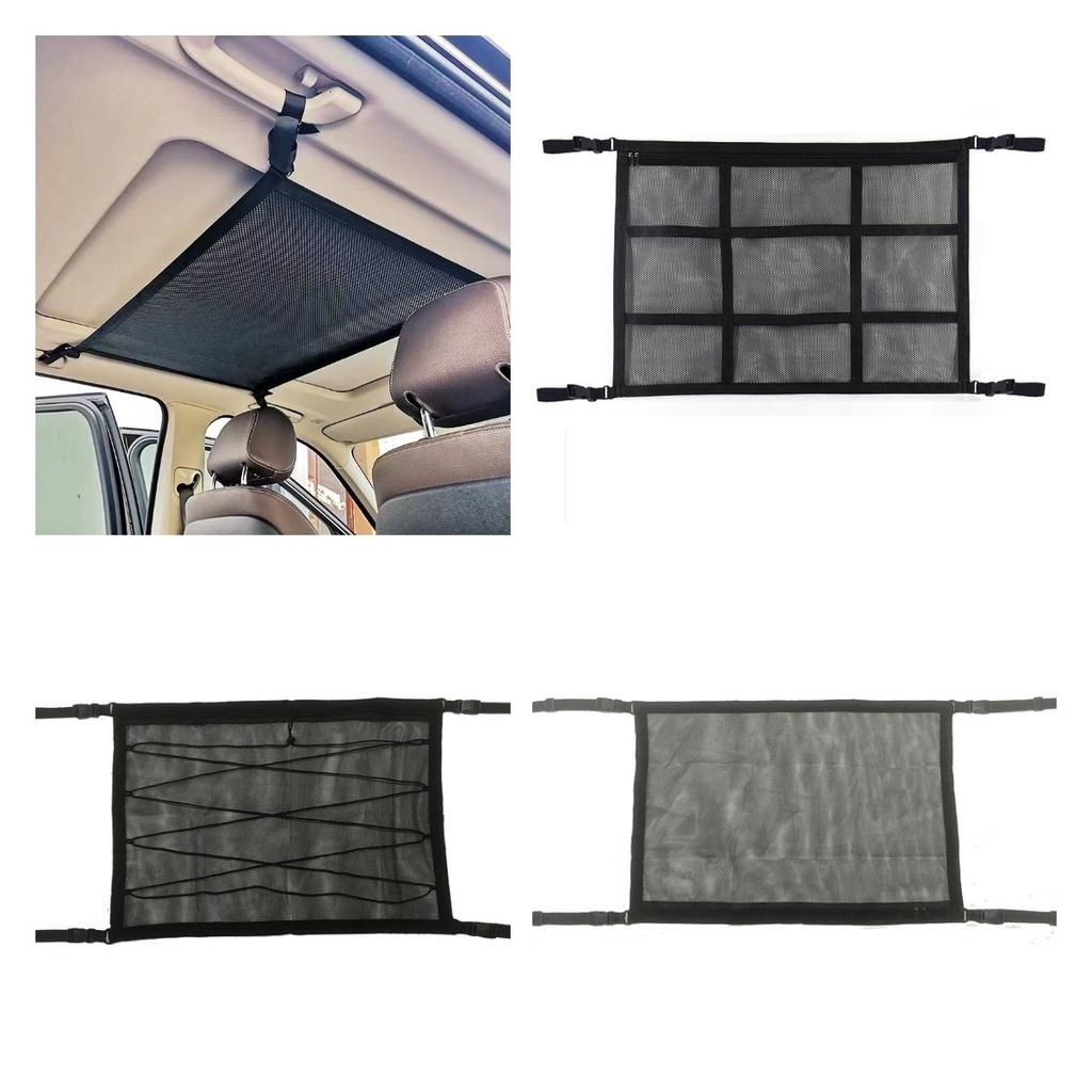 Stropní úložná síť do auta pro uspořádání autopříslušenství Černá Dvouvrstvý Styl Křížové Vazby