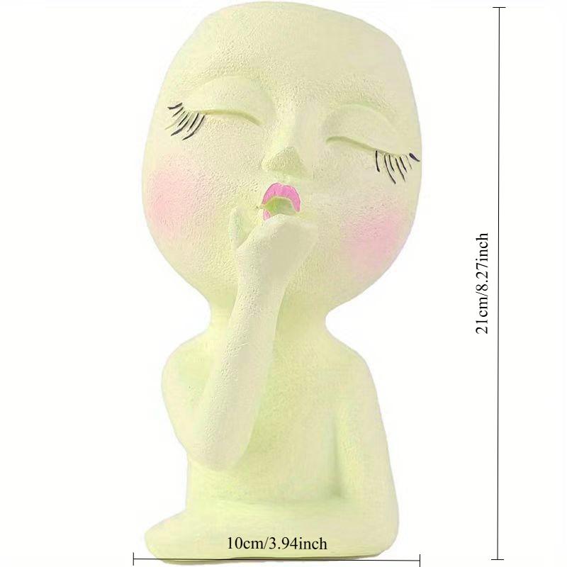 Gardening Creative Doll Resin Ornaments Succulent Flower Pot Green Plant Human Head Shape Flower Pot