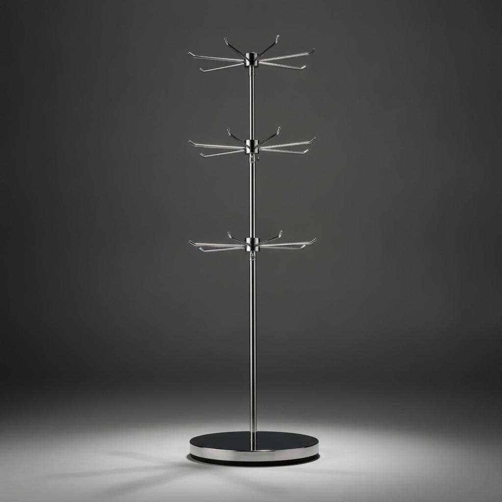 Rotating Necklace Holder Jewelry Display Rack | Sturdy Round Flat Base,