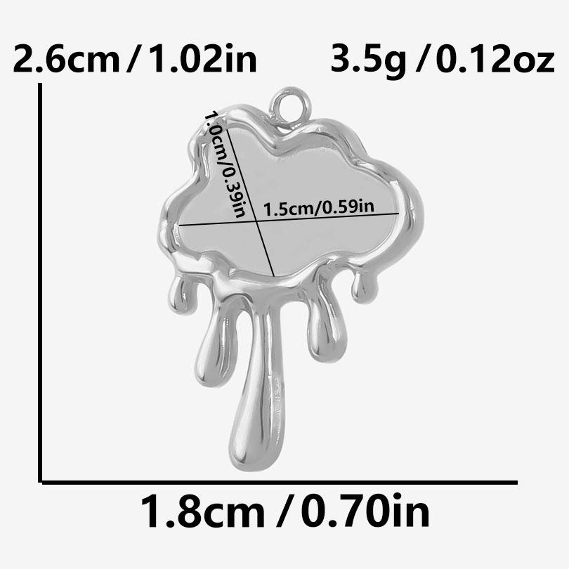 6pcs Sun Heart Cloud Geometric Blank Cabochon Base Pendant Stainless Steel Charms For Jewelry Making Bulk Fit DIY Oil Drop Stone