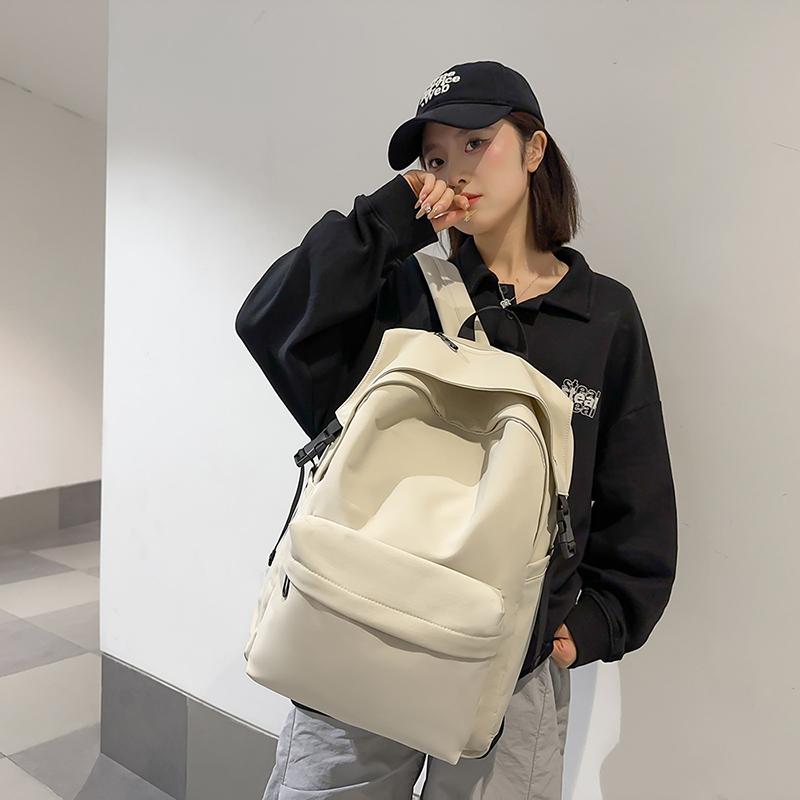 Men Large Capacity Backpack Women Solid Color Backpack Junior Senior High School Student Schoolbag