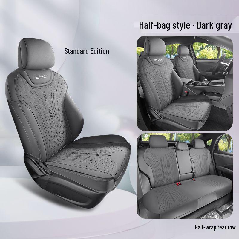 BYD Song Ultra EV Suede Seat Covers - All-Season Cushions for Complete Coverage Deep Gray - Half Surround
