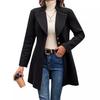 Europäischer und amerikanischer Damen Wollmantel mit Revers in Unifarben - Herbst-/Wintermode