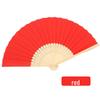 Solid Color Bamboo Folding Fan for DIY Crafts - Children's Kindergarten Material, Customizable with Logo or Text