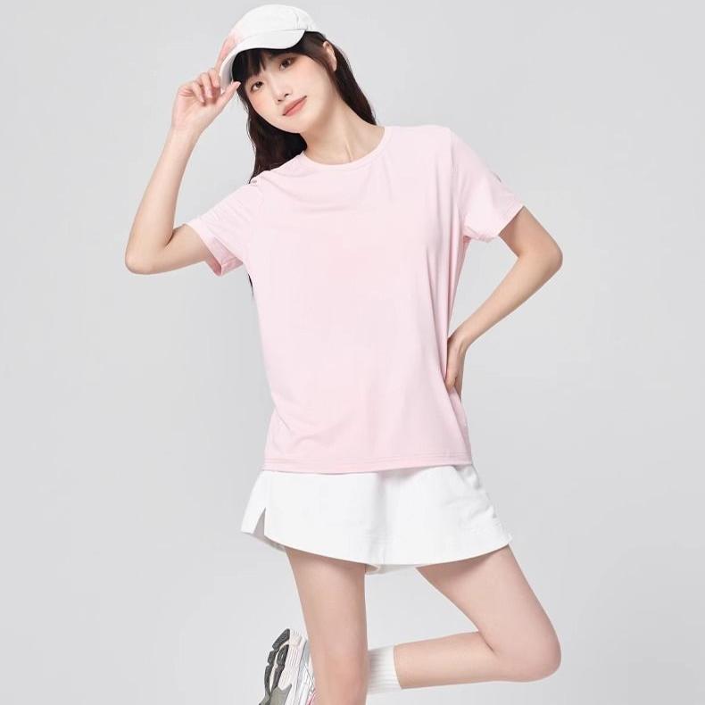 

Летняя свободная футболка с коротким рукавом женская синяя повседневная футболка для спорта на открытом воздухе XXL розовый