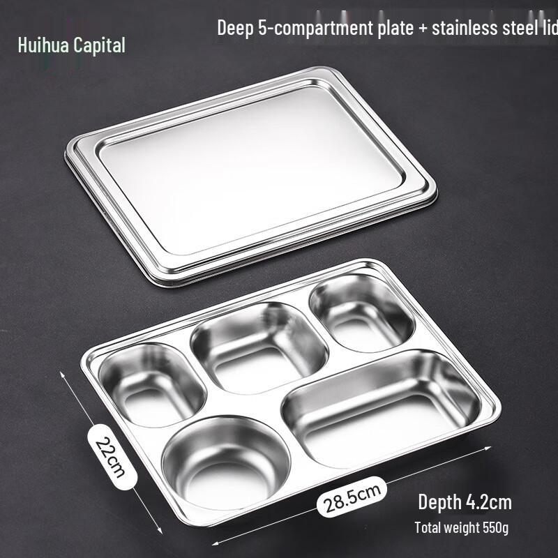 HUIHUADU Stainless Steel Divided Meal Tray