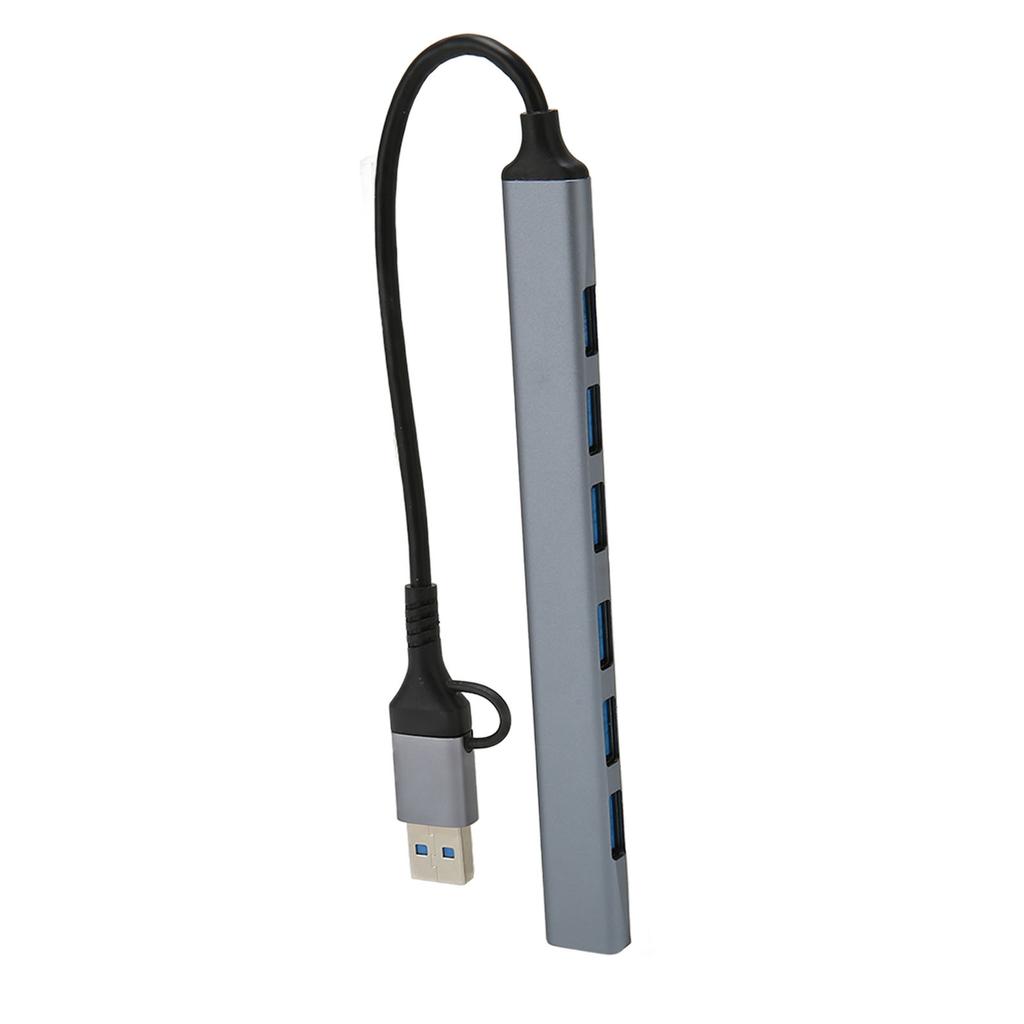 USB Type C Hub 1 USB 3.0 6 USB 2.0 Ports High Speed Plug and Play Multiport Adapter for Phone Laptop Mouse Keyboard