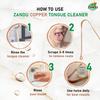 Zandu Pure Copper Tongue Cleaner 2 X Pack Of 1 Anti Microbial Tongue Scraper For Fresh Breath Oral Hygiene Flexible Handle