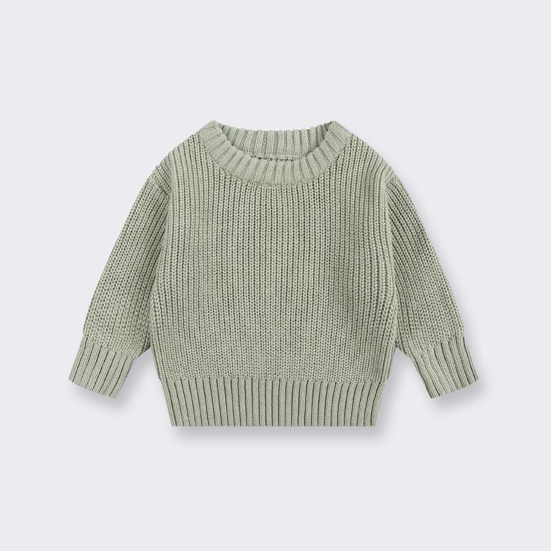 Infant Crew Neck Knit Sweater for Boys & Girls - Toddler Wool Pullover for All Seasons