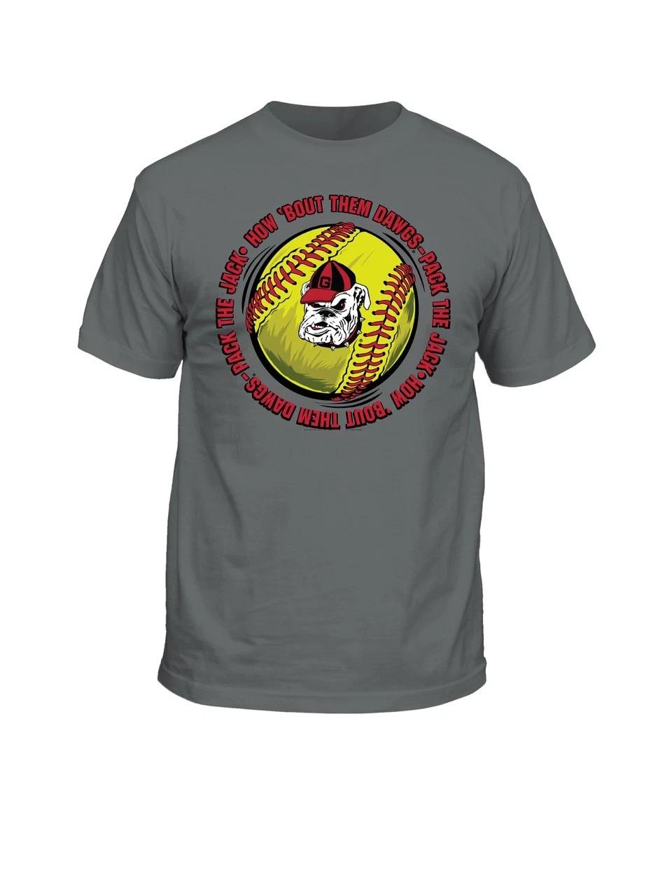 New World Graphics UGA Bulldogs Graphic T-Shirt - Softball Circle UGA Bulldog S